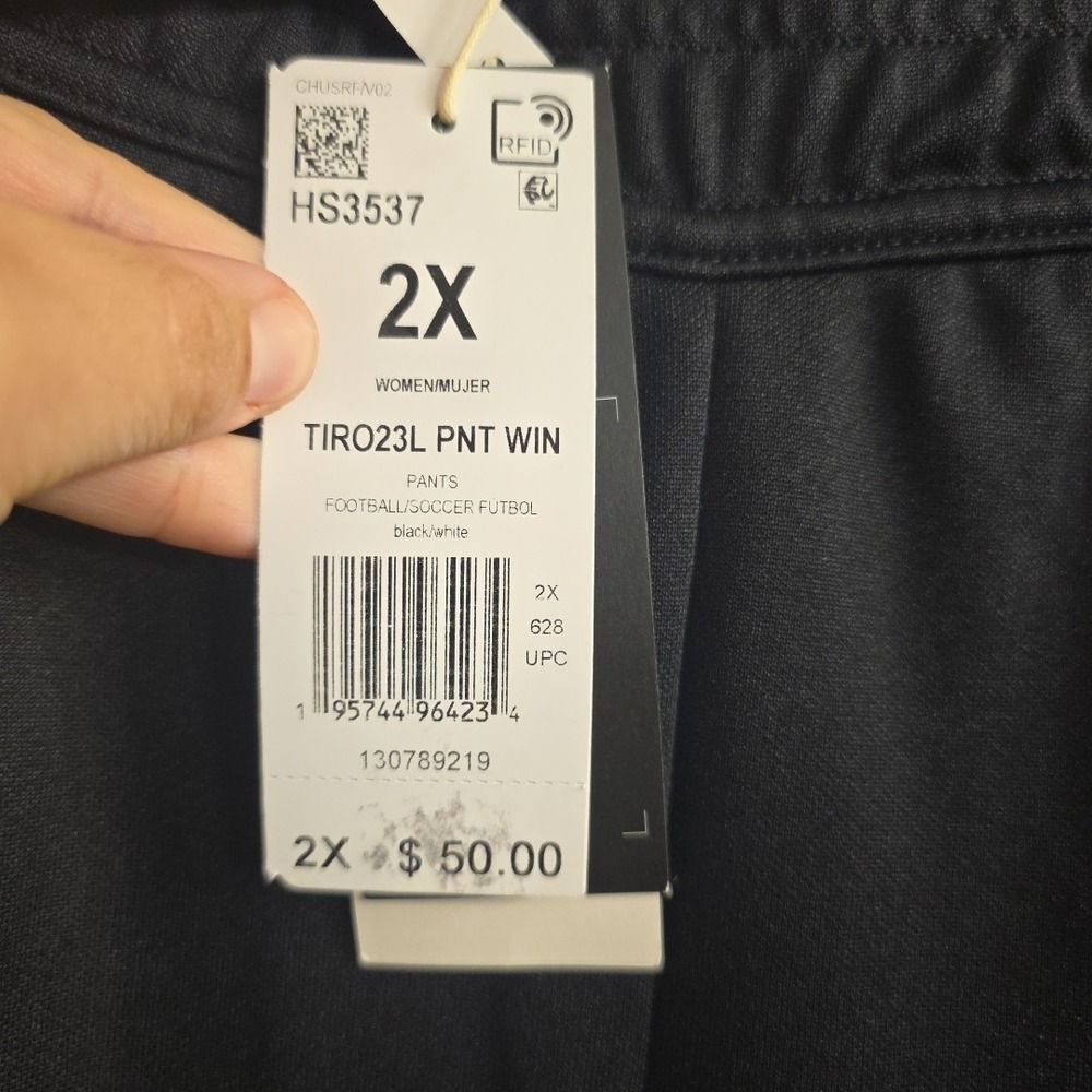 NEW Adidas Men Sweatpants 2X Black Polyester Drawstring Skinny Zipper Leg Ankle - Picture 8 of 11